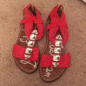 Sam Edelman Genuine Cowhide Embellished Sandals